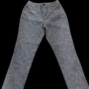 Casual dark blue Textured Pants